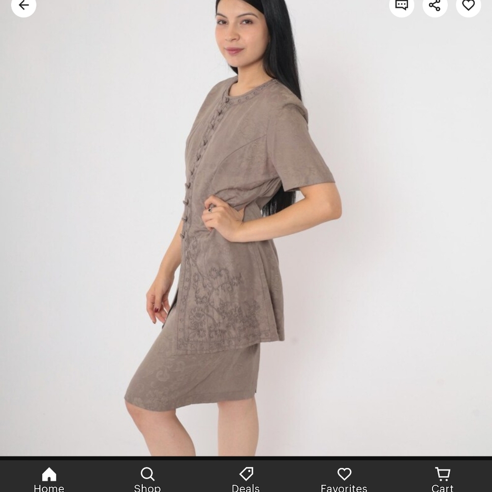 Karin Stevens Brown Asymmetrical Dress